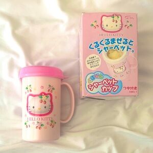 NWT Vintage Hello Kitty Sanrio Light Pink Sherbet Maker Cup Mug with Handle